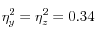 \eta_y^2 = \eta_z^2 = 0.34